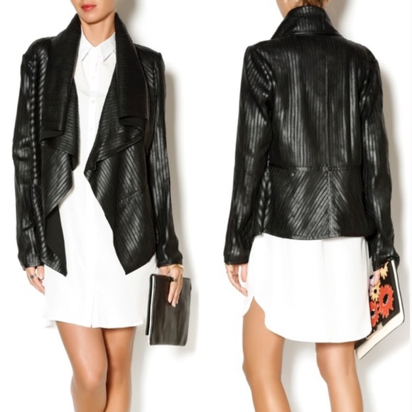 My Tribe Jackets & Blazers - My Tribe Los Angeles leather Striped Jacket Size S